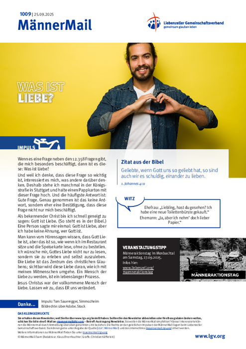 MännerMail 1009 vom 25. September 2025