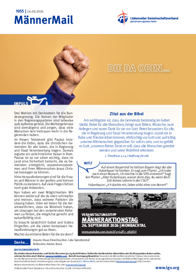 MännerMail 1055 vom 24. September 2026