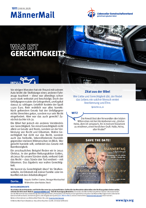 MännerMail 1011 vom 9. Oktober 2025