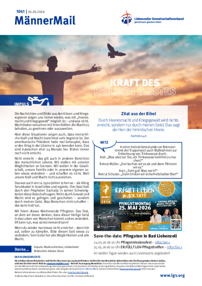 MännerMail 1041 vom 20. Mai 2026
