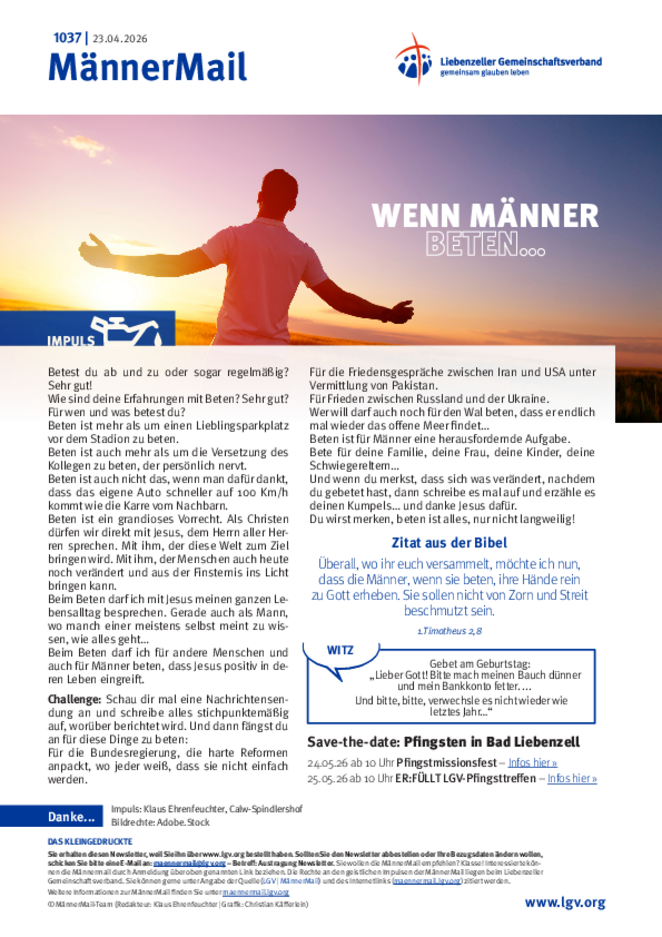 MännerMail 1037 vom 23. April 2026