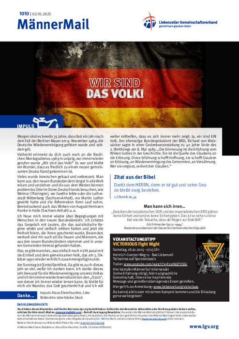 MännerMail 1010 vom 2. Oktober 2025
