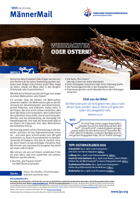 MännerMail 1033 vom 26. März 2026