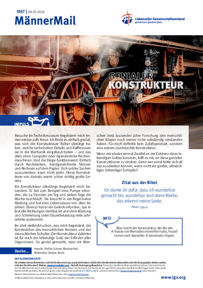 MännerMail 1057 vom 8. Oktober 2026