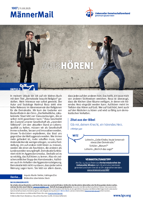 MännerMail 1007 vom 11. September 2025