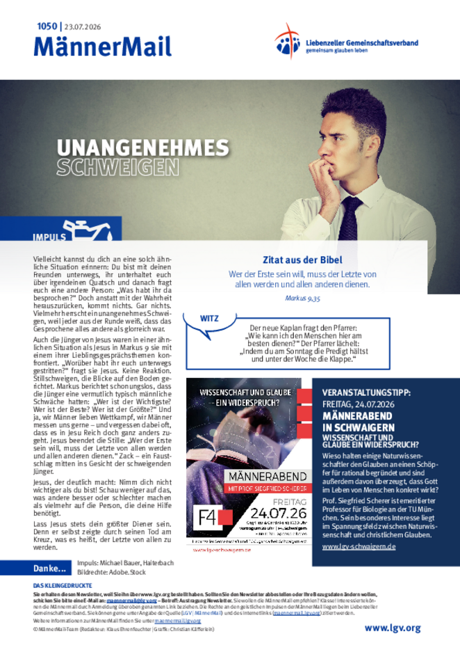 MännerMail 1050 vom 23. Juli 2026