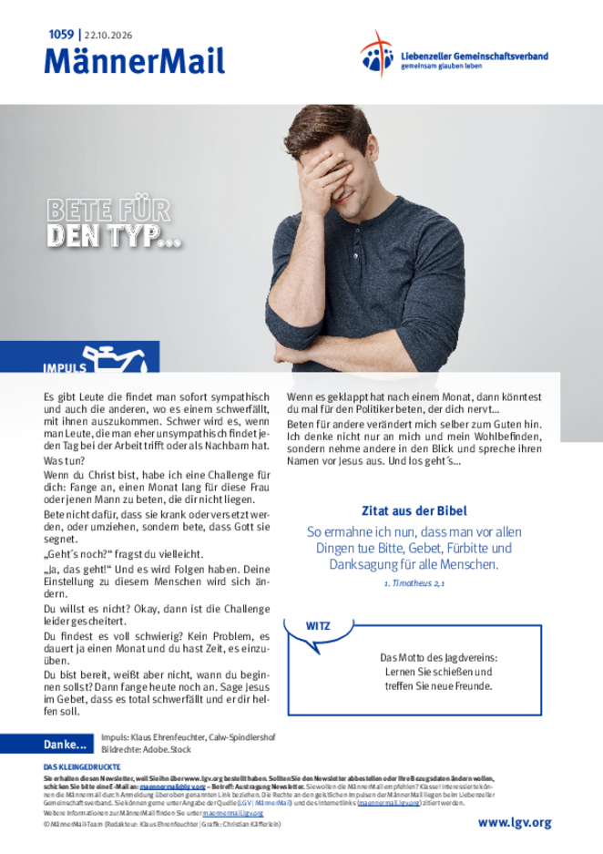 MännerMail 1059 vom 22. Oktober 2026