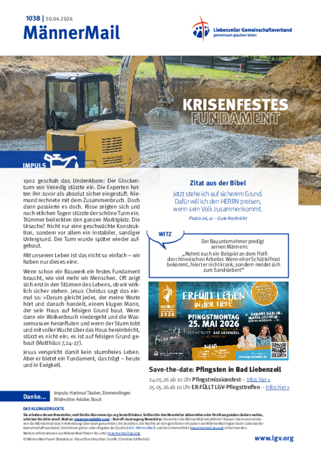 MännerMail 1038 vom 30. April 2026