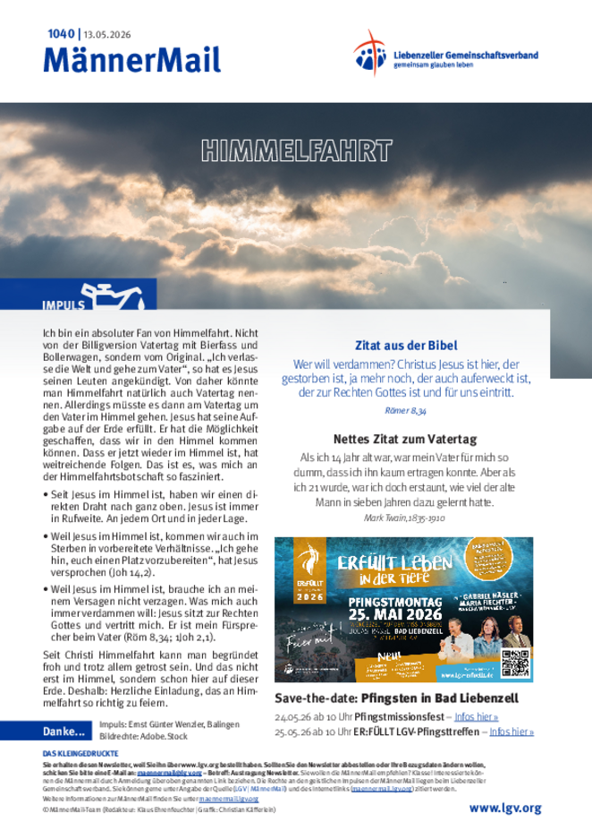 MännerMail 1040 vom 13. Mai 2026