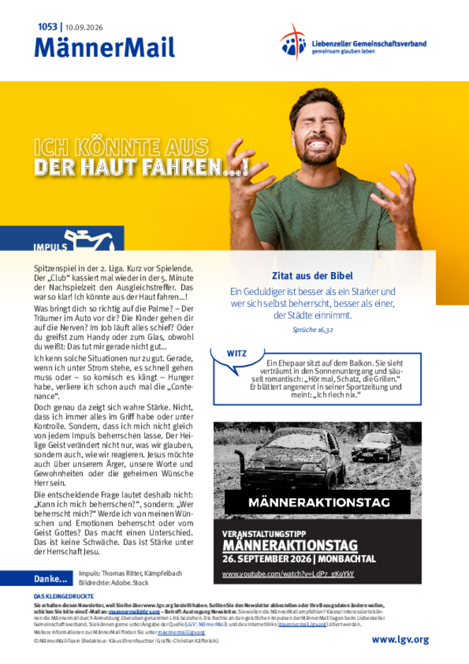 MännerMail 1053 vom 10. September 2026