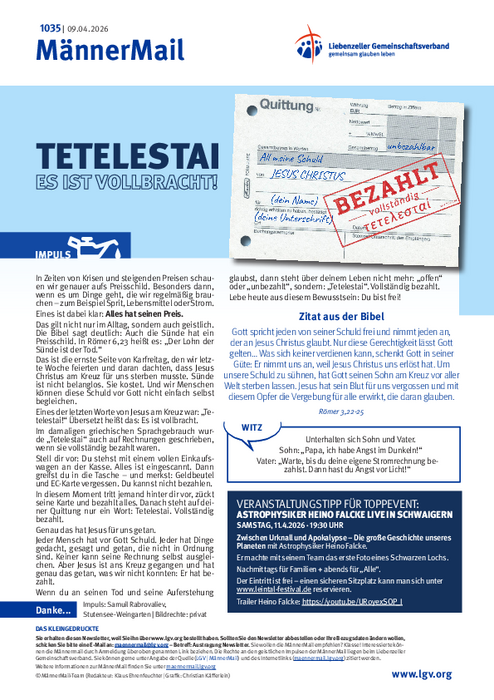 MännerMail 1035 vom 9. April 2026